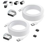 Lot de 2 câbles d'alimentation pour Eufy SoloCam S220/S340, C210, câble d'extension USB de type C pour eufyCam 3/S330, 3C/S300, cordon de charge plat résistant aux intempéries pour caméra intérieure