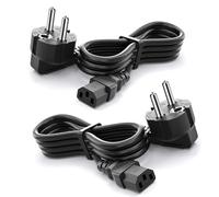 Lot de 2 câbles d'alimentation UE - 3 broches - 250 V - 10 A - Compatible avec câble d'alimentation - Pour écran, LG, HP, Philips, Samsung, imprimante, HP, Canon, Epson