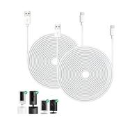 Lot de 2 câbles d'alimentation USB-A vers USB-C de 5 m compatibles avec Ring Indoor Cam Plus (2K) et Pan-Tilt Indoor Cam - Rallonge d'alimentation continue extra longue, accessoires pour caméra de