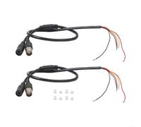 Lot de 2 câbles d'alimentation vidéo de 60 cm avec connecteurs BNC femelle et DC 5 5 x 2 1 femelle pour vidéosurveillance analogique pour caméras avec compatibilité avec terminaux 2P et 3P (noir x