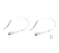 Lot de 2 câbles d'alimentation vidéo de 60 cm avec connecteurs femelles BNC et CC et bornes à 2 broches à 3 broches pour caméra de vidéosurveillance (2P2.0 + 3P1.5) Blanc