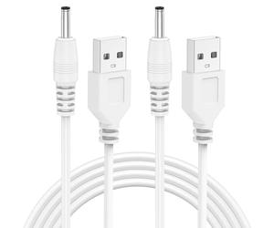 Lot de 2 câbles de charge pour brosse à dents électrique Bitvae D2/R1/R2/S2, C2/C5/C6, câble de charge USB de rechange de 1 m (blanc)
