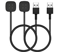 Lot de 2 câbles de charge pour Fitbit Sense/Sense 2/Versa 3/Versa 4, 1 m (uniquement compatible avec les modèles listés)