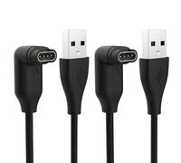 Lot de 2 Câbles de Charge pour Garmin Watch, Conception Coudée USB Upgraded Lay-flat Chargeur Câble Montre 1M Compatible avec Instinct, Forerunner 55 255 165, Vivoactive 6 5 4 3, Venu 2 3, Fenix 8 7