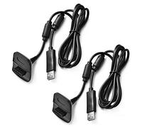 Lot de 2 câbles de charge pour Xbox 360 et manettes de jeu sans fil Slim Noir