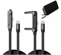 Lot de 2 câbles de charge rapide USB C 2 en 1 compatibles avec support invisible, câble de charge avec support 240 W, câble de charge de type C pour smartphones, tablettes, ordinateurs portables et