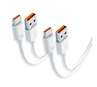 Lot de 2 câbles de charge rapide USB C 6 A de type C, câble de charge rapide 65 W, cordon USB C pour Huawei, Samsung, Xiaomi, OnePlus, Sony Xperia, HTC, LG, Moto, Google Pixel, tablette, MacBook