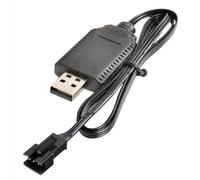 Lot de 2 Câbles de Charge USB 7.4V pour Batteries LiPo - Connecteur SM-4P - Compatible Voitures RC, Drones & Jouets Carrera - Sécurité Intégrée (1000mAh Charge Rapide)