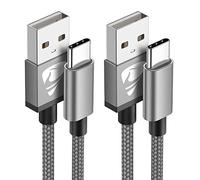 Lot de 2 câbles de charge USB C 2 m de type C Chargeur rapide 3 A en nylon tressé pour Samsung Galaxy S10 S9 S8 S21 S20 A12 A20e A21s A40 A51 A70, Huawei P30 P20 P40, Google Pixel, Xiaomi