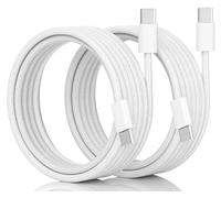 Lot de 2 câbles de charge USB C vers USB C, 60 W, charge rapide USB C de 1,8 m, pour iPhone 17, 16/15 Pro Max, MacBook iPad Pro/Air, Galaxy S26/S25, Google Pixel