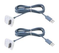 Lot De 2 Câbles De Charge Usb De 1,5 M Compatibles Avec Manette De Jeu Sans Fil Xbox 360