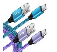 Lot de 2 câbles de charge USB de type C de 0,9 m pour iPhone 15 Pro Max Plus, cordon de charge rapide pour téléphone Android pour Samsung Galaxy A15 A25 S23 S22 S21 S20 FE Ultra A54 A14 A13 A05s A53 Z