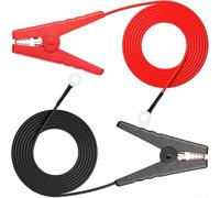 Lot de 2 câbles de clôture électrique avec pinces crocodiles pour chargeurs de clôture solaire, fournit une connexion extérieure fiable adaptée au contrôle du bétail et de la faune