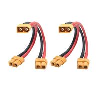 Lot de 2 câbles de connexion de batterie parallèle XT60, 14 AWG, 1 mâle vers 2 femelles, 10 cm pour quadricoptère RC