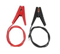 Lot de 2 câbles de connexion pour clôture électrique 91 cm | Code couleur rouge et noir, 0,9 m de long chacun, s'adapte à la plupart des chargeurs, installation simple en deux étapes