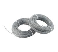 Lot de 2 câbles de débroussailleuse ronds en acier robuste 2 à 3 mm x 15 m (30 m) avec housse en nylon (15 m x 3 mm)