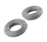 Lot de 2 câbles de débroussailleuse ronds en acier robuste 2 à 3 mm x 15 m (30 m) avec housse en nylon (15 m x 2,7 mm)