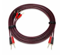 Lot de 2 câbles de haut-parleur 13 AWG de 1,8 m, fil de cuivre sans oxygène OFC avec connecteurs à broches plaqués or 24 carats, 400 brins, pour amplificateur, récepteur AV, haut-parleur d'étagère