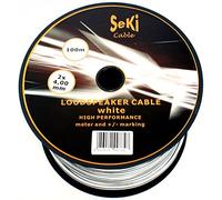 Lot de 2 câbles de Haut-Parleur Blanc 4,00 mm² 100 m