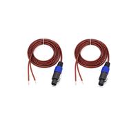 Lot de 2 câbles de haut-parleur Speakon à fil nu et extrémité ouverte, cordon audio