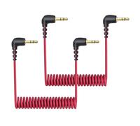 Lot de 2 câbles de microphone 3,5 mm compatibles avec Rode Wireless Pro/Wireless Go 2/DJI Mic 2 et Hollyland Lark M1 M2 150 Max Duo, câble de raccordement TRS double spiralé de 3,5 mm pour appareils