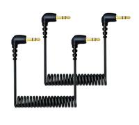 Lot de 2 câbles de microphone de 3,5 mm compatibles avec DJI Mic 2 et Rode Microphone Wireless Pro, câble de raccordement TRS double spiralé de 3,5 mm pour appareils photo