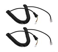 Lot de 2 câbles de microphone pour Yaesu MH-48 MH-42 MH-36, cordon de micro spiralé de rechange pour FT-8800 FT-8900 FT-7800 FT-7100 FT-1500, fil radio portable à 6 broches.