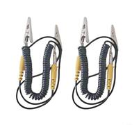 Lot de 2 câbles de mise à la terre antistatiques avec double extrémité pour pinces crocodiles - Résistance 1 MΩ - Câble de sécurité ESD pour réparation électronique - 2 mm de diamètre - 180 cm