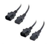 Lot de 2 câbles de Rallonge C13 C14 Célectrique Ordinateur-PDU,câble de rallonge électrique 2 m (câble d'alimentation PDU IEC C14 à IEC C13)