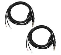 Lot de 2 câbles de réparation de casque 3,5 mm Connecteur Jack 3,5 mm Accessoires électriques pour équipement audio TPE Noir