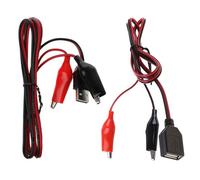 Lot de 2 câbles de serrage USB 5 V 3 A 50 cm pour tests électroniques et caméras de sécurité