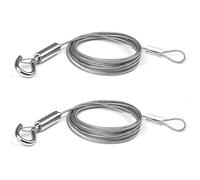 Lot de 2 câbles de suspension réglables en acier inoxydable avec boucle et crochet pour photo, lumière/lampe, miroir, peut supporter jusqu'à 20 kg