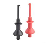 Lot de 2 câbles de test banane filetés de 4 mm avec crochet de sonde multimètre pour tests électriques avec clip extensible à ressort et poignée isolante