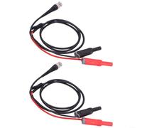 Lot de 2 câbles de test BNC 120 cm vers double banane de 4 mm pour sonde d'oscilloscope avec câble coaxial de 50 Ohm pour tests et mesures en laboratoire