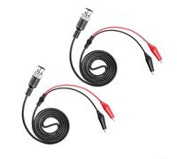 Lot de 2 câbles de test BNC de 120 cm avec double pince crocodile pour oscilloscope et équipement de laboratoire électronique utilisant une tension nominale de 500 V