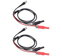 Lot de 2 câbles de test BNC de 120 cm vers double câble banane, 50 Ohm coaxiaux avec connecteurs empilables, pour test de signal d'oscilloscope