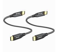 Lot de 2 câbles de transfert de données USB C courts de 40 Gbit/s de 4,5 m, [haute vitesse, sécurisé, stable], câble vidéo USB C 8K, charge rapide PD 240 W pour MacBook Pro, Lenovo, HP, Dell, SanDisk,