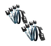 Lot de 2 câbles de transmission de données internes HD Mini SAS vers SATA SFF-8087 vers 4 x SATA 1 m