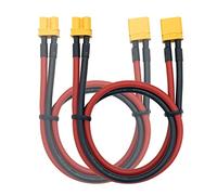 Lot de 2 câbles d'extension Amass XT30 U-F/M mâle vers femelle en silicone 16 AWG pour batterie au lithium