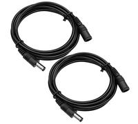 Lot de 2 câbles d'extension d'alimentation CC de 2 m, cordon d'alimentation mâle à femelle de 5,5 mm x 2,1 mm pour caméras de sécurité CCTV, bande LED, adaptateur d'alimentation 12 V CC et plus (noir)