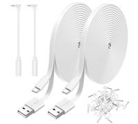 Lot de 2 câbles d'extension d'alimentation de 3 m compatibles avec Wyze Cam V4, Wyze Cam v3, Wyze Cam Pan, WYZE Cam OG, NestCam Indoor, Blink, Amazon Cloud Camera, USB vers micro USB - Câble de charge