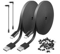 Lot de 2 câbles d'extension d'alimentation de 7,6 m compatibles avec Wyze Cam V4, Wyze Cam v3, Wyze Cam Pan, WYZE Cam OG, NestCam Indoor, Blink, Amazon Cloud Camera, USB vers micro USB - Cordon de