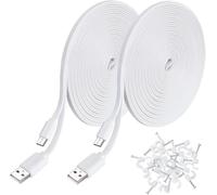 Lot de 2 câbles d'extension d'alimentation USB de 6 m, compatibles avec Yi Camera, Wyze Cam, Oculus Go, Echo Dot Kid Edition, Nest Cam, Blink, Furbo Dog, Kasa Cam, YI Dome Home Camera, Cordon
