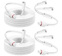 Lot de 2 câbles d'extension de 4,8 m, répartiteur en Y pour lumières | 1 femelle vers 2 mâles, étanche IP68, cordon d'alimentation à 3 broches pour Govee H705A H705B H705C H706A H706B H706C