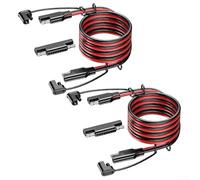 Lot de 2 câbles d'extension SAE 16 AWG avec adaptateur d'inversion de polarité SAE pour connexions de panneaux solaires, convient pour les véhicules et les équipements d'extérieur, isolation en PVC