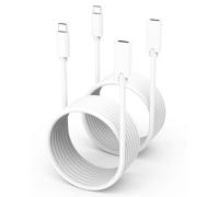 Lot de 2 câbles d'extension USB C de 4,5 m, longs câbles d'extension USBC blancs 15 W/3 A, charge rapide et 480 Mbit/s, cordon USB-C mâle vers femelle pour Mag-Safe, Apple Watch, iPhone 16/15