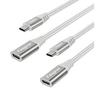 Lot de 2 câbles d'extension USB C pour chargeur Magsafe Fasgear de 1.8 m de type C 2.0 femelle vers mâle, câble de chargeur compatible avec iPad 2020, manette PS5, commutateur, Pixel 5 4a, etc