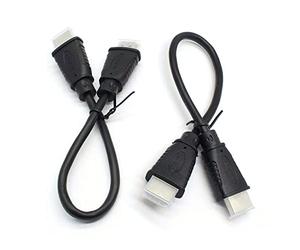 Lot de 2 câbles HDMI 4K ultra haut débit, cavalier HDMI 0,25 m, OD 5,0 mm