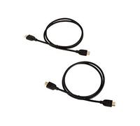 Amazon Basics Lot de 2 câbles HDMI 4K de 0,9 m - Haute performance 18 Gbps avec Ethernet, 4K@60Hz, 2160p, Noir, (0.9 m)