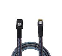 Lot de 2 câbles Heretom SFF-8654 vers SFF-8087, Slim Line SAS 4.0 SFF-8654 4i 38 broches hôte vers mini SAS 4i SFF-8087 36 broches Noir 4,8 m